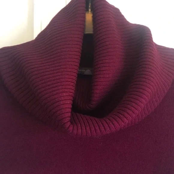French Connection Oversized Cowl Neck Long Wine Sweater, S - Picture 3 of 8